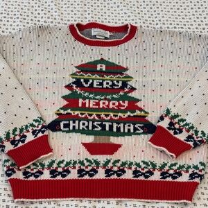 Festive Christmas Tree Sweater - Red and Green